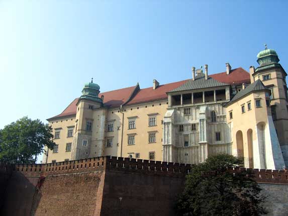 Ein Blick auf den Wawelhügel mit dem Krakower Königsschloss