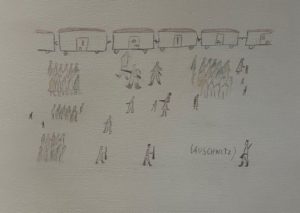 Zeichnung Auschwitztransport
